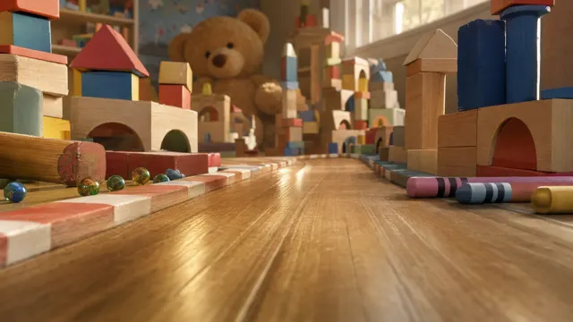 Crazy Frog AI video generator background: Giant toy room